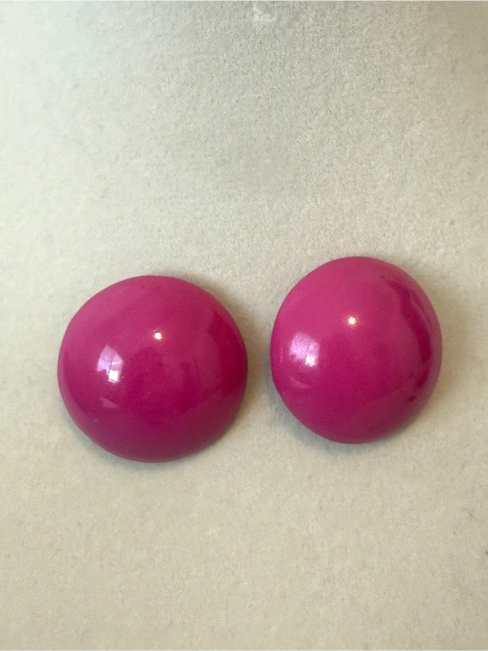 Magenta Dome Button Stud Earrings - Women's Accessories